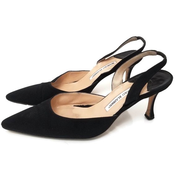 Manolo Blahnik Shoes - MANOLO BLAHNIK Carolyne Kitten Slingback Heels